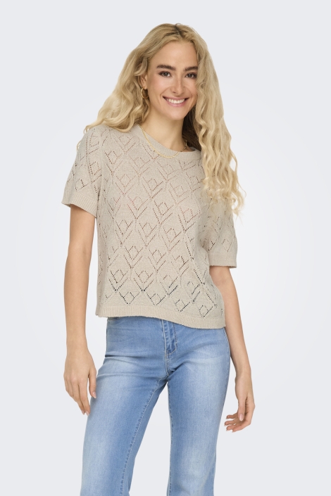 Only onlsunny s/s structure pullover knt